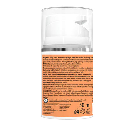APIS kosmetika naktinis kremas PEACHY SKIN – gili regeneracija nakties metu sausai odai, 50ml