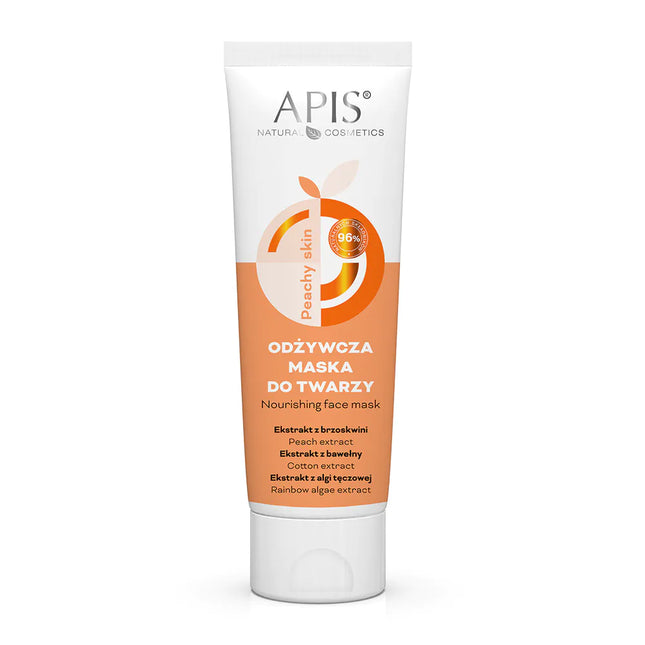 APIS PEACHY SKIN maitinamoji veido kaukė 100 ml – drėkinanti kosmetika sausai ir dehidratuotai odai su persikų aliejumi