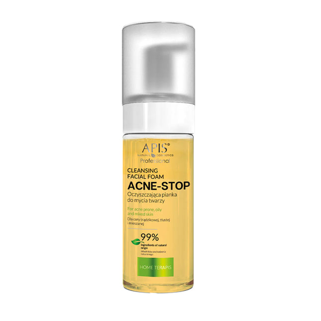 APIS ACNE-STOP veido valymo putos 150 ml – profesionali kosmetika riebalinei ir į aknę linkusiai odai valyti