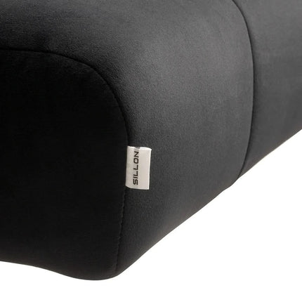 Kosmetologinė kėdė blakstienų priauginimui SILLON Corona – juoda medžiaga, auksinis pagrindas
