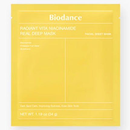 BIODANCE korėjietiška lakštinė veido kaukė su niacinamidu 34g – profesionalus švytėjimo suteikimas odai