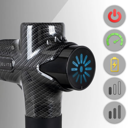 Mebelelite ME-MG06 masažo pistoletas su 12 antgalių ir dėklu (Juodas)