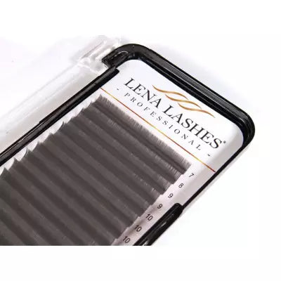 LENA LASHES Professional Volume C 0.07 MIX skropstas, brūnas