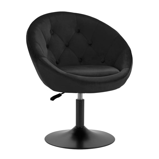 4RICO QS-BL12B kliento kėdė juodas aksomas juodas pagrindas grožio salonui ergonomiška