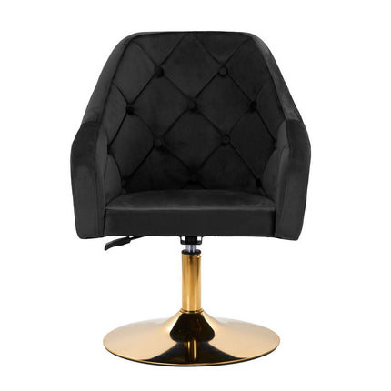 4RICO QS-BL14G juodo aksamito kėdė grožio salone – elegantiška ir patogi