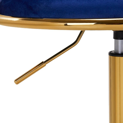 4Rico baldai salonui mėlyna aksominė meistro kėdė aukso pagrindas elegantiškas interjeras