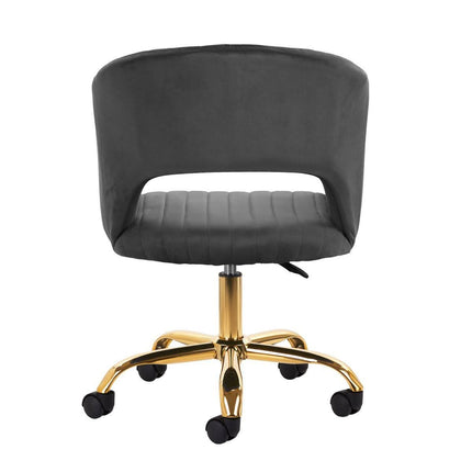 Ergonomiška meistro kėdė 4RICO QS-OF212G – pilkas aksomas profesionaliems grožio salonams