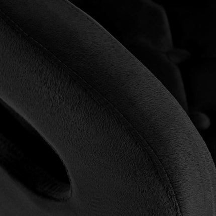 4RICO QS-OF213G juodo aksomo kėdė grožio specialistams elegantiškas dizainas aukso detalės