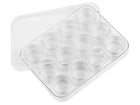 BeautyKit plastikiniai indeliai 3 ml dekoracijoms ir mėginukams, 12 vnt. rinkinys profesionaliems salonams
