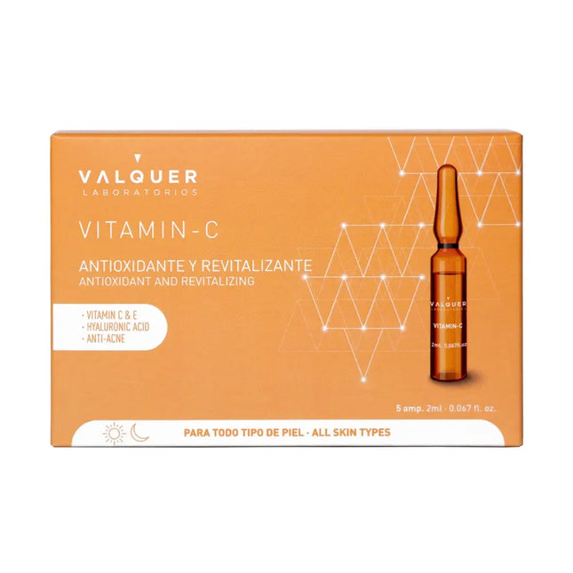 Valquer Laboratorios vitamino C ampulės 5×2 ml – intensyvus veido šviesinimas profesionaliai kosmetologinei procedūrai