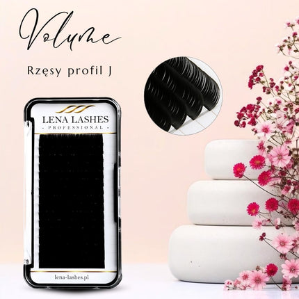 Lena Lashes 0.07 J garbanė Mix ilgių juodos volume blakstienos – itin lengvas svoris tankiam priauginimui