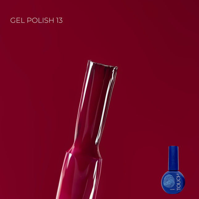 TOUCH Gel Polish gelinis lakas Nr. 13, 9ml – profesionalus ilgalaikis gelinis lakas manikiūrui