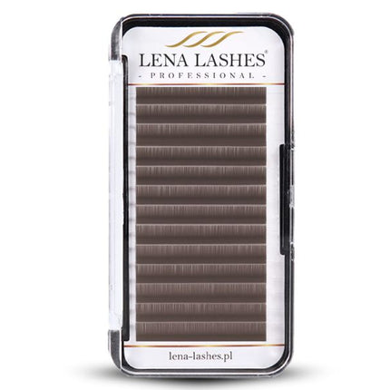 LENA LASHES Professional Volume C 0.07 MIX skropstas, brūnas