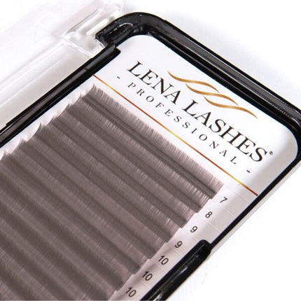 LENA LASHES Professional Volume C 0.07 MIX skropstas, brūnas
