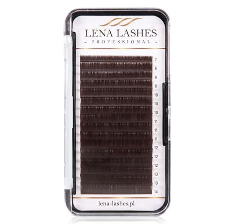 Lena Lashes Professional Volume M 0.07 Mix Dark Brown blakstienų apimties metodui – profesionalios tamsiai rudos blakstienų priauginimui