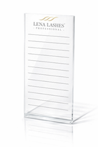 Lena Lashes Professional baltas stiklinis blakstienų laikiklis 14×7 cm profesionalioms blakstienų priauginimo procedūroms salone