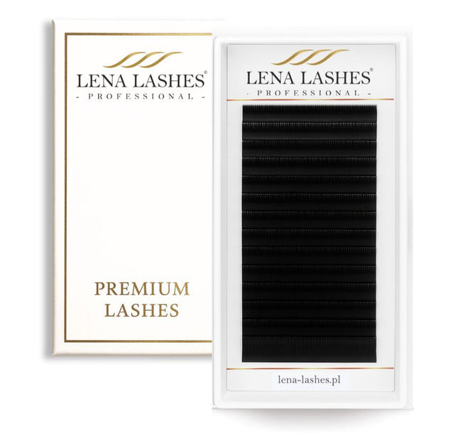 Lena Lashes Professional Premium Volume C 0.10 Mix juodos blakstienos apimties metodui – profesionalios priauginimo blakstienos salonams