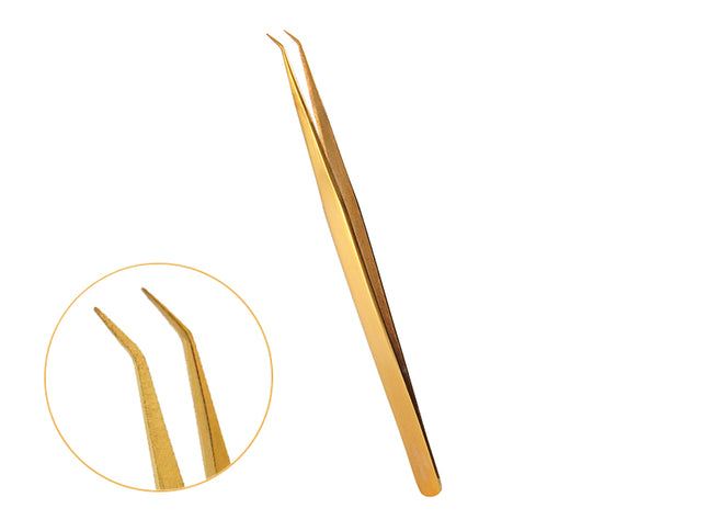 Lena Lashes Professional 40° lenktas pincetas 016 blakstienų priauginimui salonams