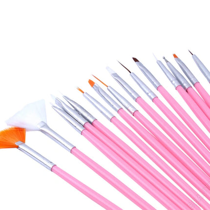 BeautyKit teptukų rinkinys geliui ir dekoravimui 15 vnt. – profesionalūs manikiūro įrankiai nagų dizainui