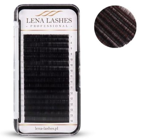 Lena Lashes Professional Ombre juodai rudos C formos 0.07 Mix blakstienos – profesionalus efektas