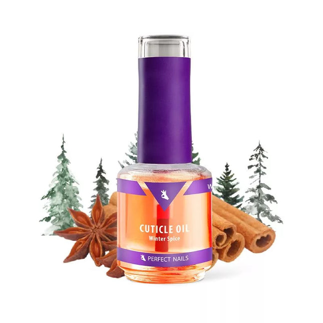 Perfect Nails Winter Spice odelių aliejus 15ml – profesionalus nagų priežiūros produktas manikiūro salonams