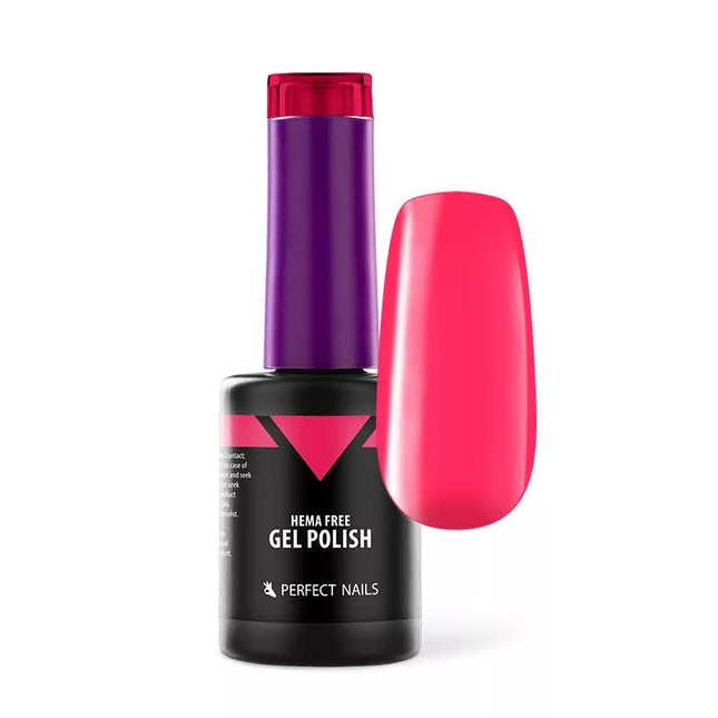 Perfect Nails HEMA FREE gelinis lakas HOT PINK 4ml – hiperalerginis ryškiai rožinis lakas profesionaliam manikiūrui