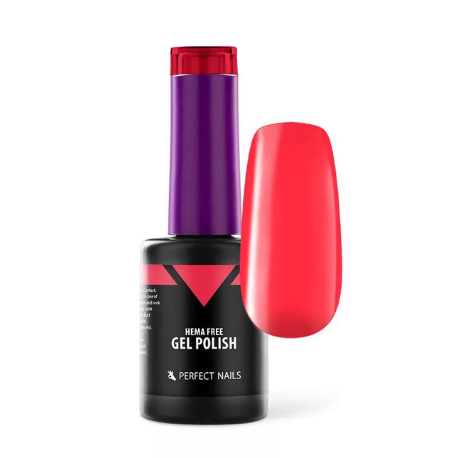 Perfect Nails HEMA FREE gelinis lakas HIBISCUS 8ml – profesionalus, alergenų laisvas hibisko spalvos lakas manikiūrui
