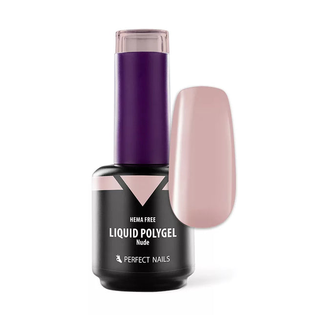Perfect Nails Liquid Polygel skystas poligelis Nude 15ml – profesionali nagų modeliavimo sistema salonams