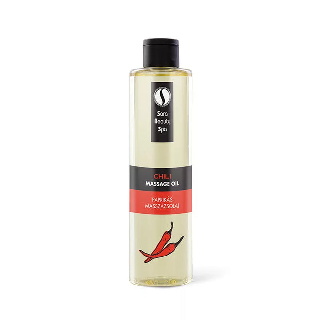 Sara Beauty Spa masažo aliejus su čili ekstraktu profesionaliam kūno masažui salonams, 250 ml