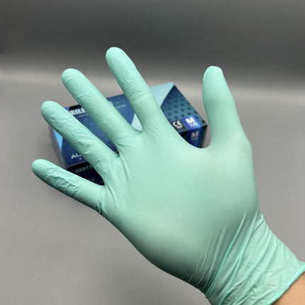 Aldena disposable nitrile gloves mint color – hipoalergeninės pirštinės grožio specialistams