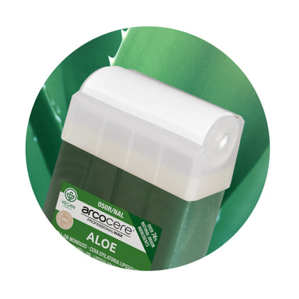 ARCOCERE ALOE 100ml depiliacinis kasetinis vaškas – alijošiaus ekstraktas raminančiam plaukų šalinimui