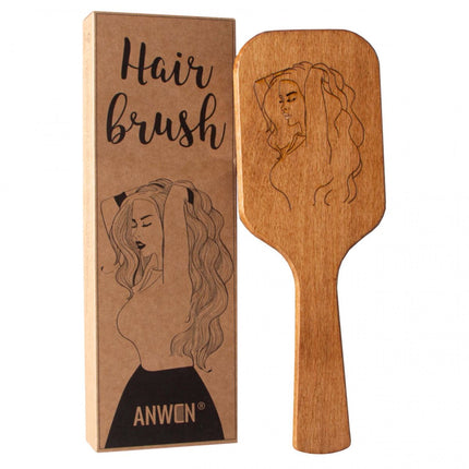FOX Anwen Hairbrush – ergonomiškas medinis šepetys salonui, idealus tankių plaukų šukavimui