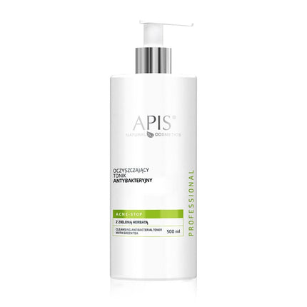 APIS ACNE-STOP antibakterinis valomasis tonikas su žaliąja arbata 500 ml – sprendimas riebiai ir spuoguotai odai