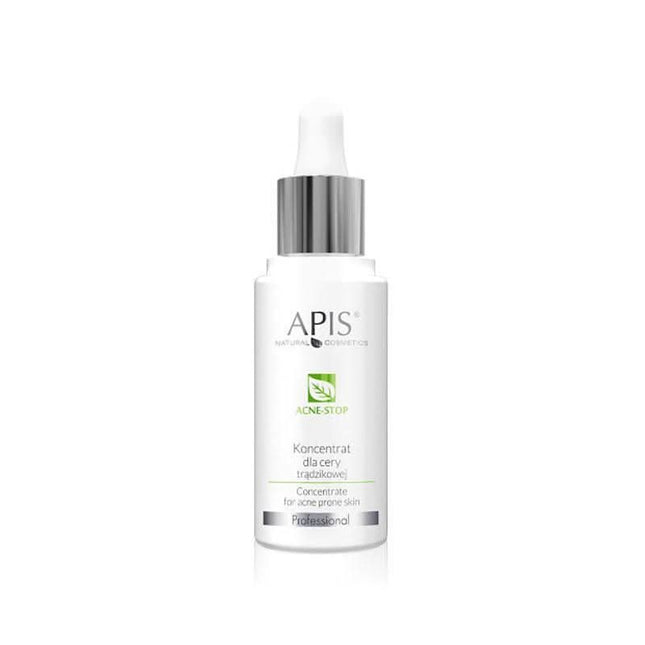APIS ACNE STOP koncentratas probleminei odai 30ml – riebalinės odos priežiūra su žaliosios arbatos ekstraktu