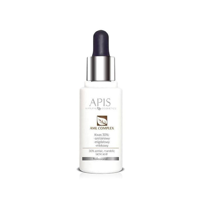APIS AML Complex azelaino, migdolų ir pieno rūgšties eksfoliuojantis kompleksas 30% 30ml – profesionali kosmetika