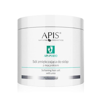 APIS API-PODO minkštinamoji pėdų druska su šlapalu 650g – profesionali podologinė priemonė suragėjusiai pėdų odai
