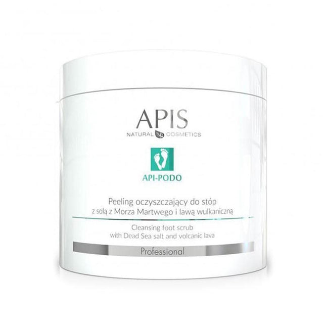 APIS API-PODO pėdų šveitiklis 700g su Negyvosios jūros druska ir vulkanine lava – profesionalus pedikiūro produktas salonams