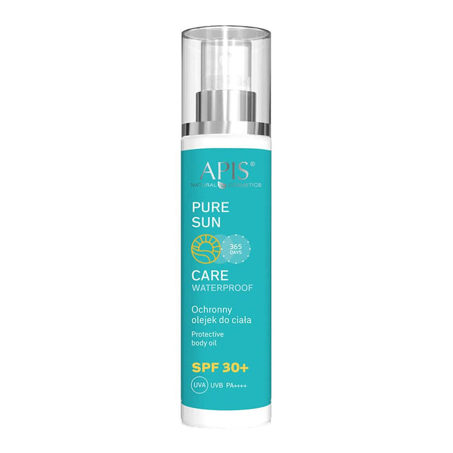 APIS Pure Sun Care apsauginis kūno aliejus SPF30 150ml – saulės apsaugos kosmetika su buriti aliejumi