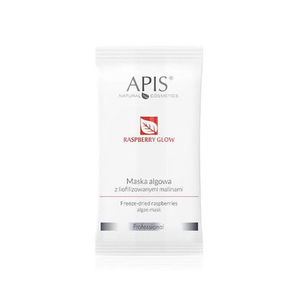 APIS Raspberry Glow alginate dumblių veido kaukė su liofilizuotomis avietėmis 20g – drėkinanti kosmetikos procedūra