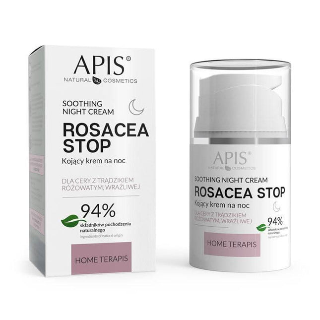 APIS ROSACEA-STOP naktinis kremas su azelaino rūgštimi ir Agascalm™ jautriai rožinei odai, 50 ml