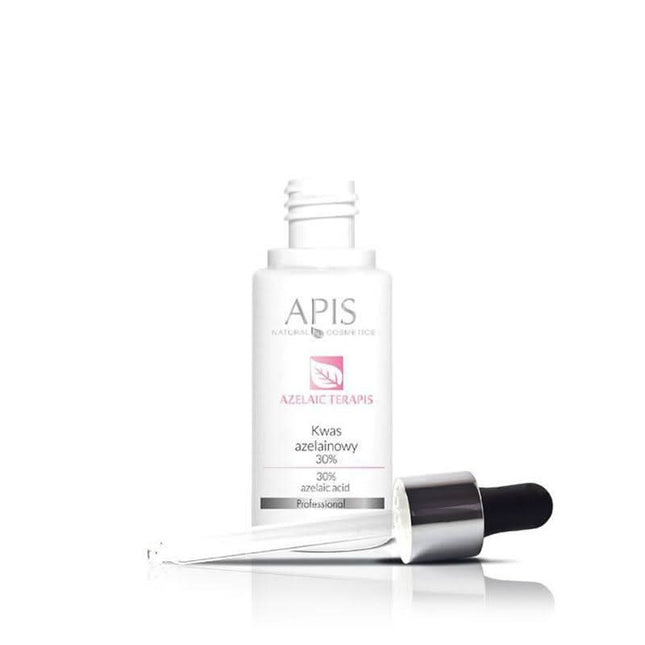 APIS TERAPIS azelaino rūgštis 30% 30ml – profesionalus cheminis peelingas probleminei odai, antibakterinis, prieš pigmentacij