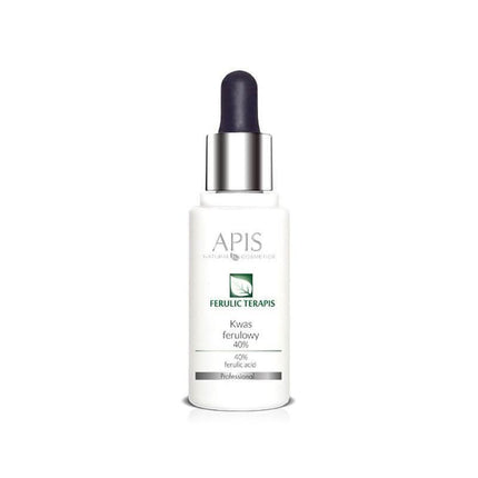 APIS TERAPIS ferulo rūgštis 40% 30ml – profesionalus eksfoliuojantis peeling salonui brandžiai ir pavargusiai odai