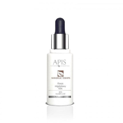 APIS TERAPIS migdolų rūgštis 40% 30ml – cheminis eksfoliantas akne, pigmentacija, riebiai odai