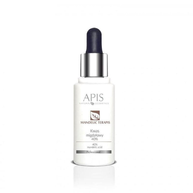 APIS TERAPIS migdolų rūgštis 40% 30ml – cheminis eksfoliantas akne, pigmentacija, riebiai odai