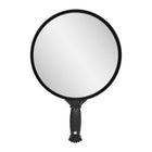 BeautyKit apvalus kirpyklos veidrodis su rankena Q-35, 36 cm, profesionaliam salonų naudojimui