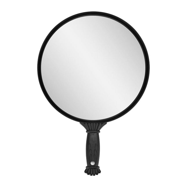 BeautyKit apvalus kirpyklos veidrodis su rankena Q-35, 36 cm, profesionaliam salonų naudojimui