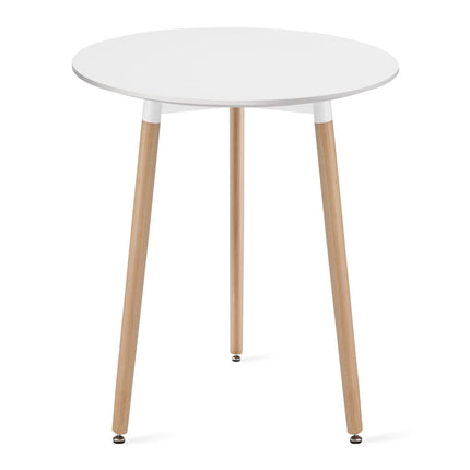 Baltas apvalus KAMI stalas 60 cm grožio salone – elegantiškas ir funkcionalus kosmetologijos kabineto sprendimas
