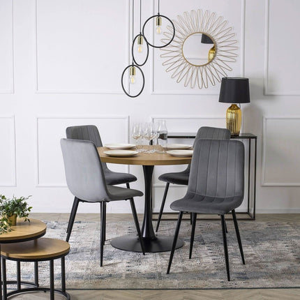 Mebel Elite LINO stalas auksiniam ąžuolo dekoru elegantiškai grožio kabineto erdvei