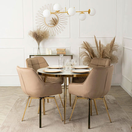 Mebel Elite baltas marmurinis apvalus stalas 100 cm premium klasės interjero sprendimas salonui
