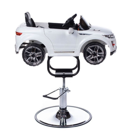 BS Range Rover vaikiška kirpėjo kėdė balta – patvari PVC medžiaga lengvam valymui ir priežiūrai